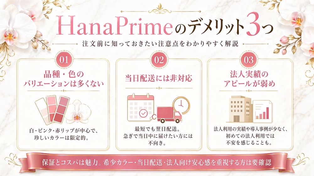 Hanaprime5つのデメリット