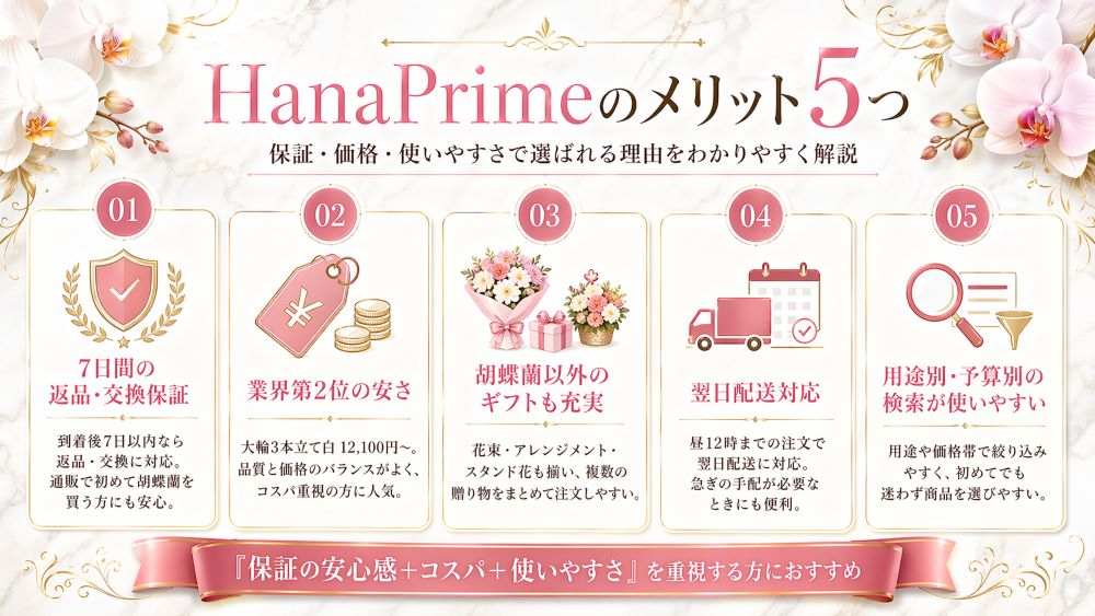 HanaPrimeのメリット5つ