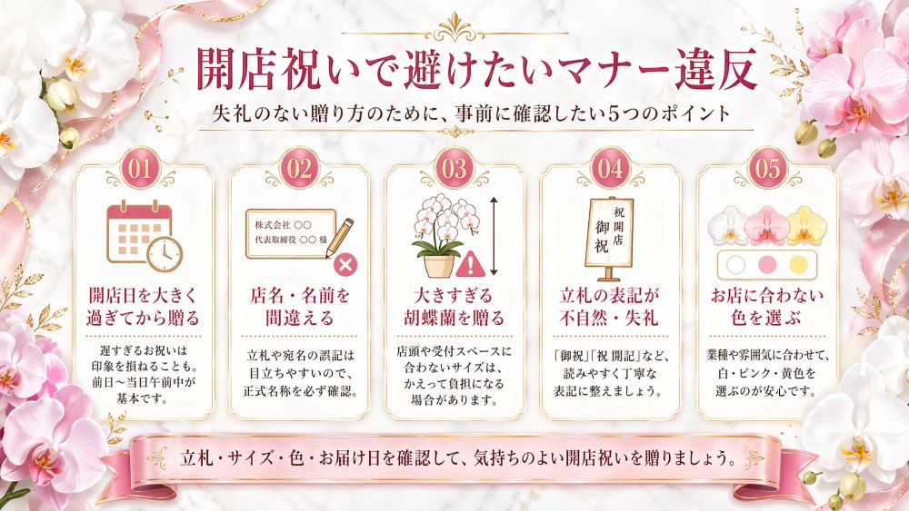 開店祝いで避けたいマナー違反