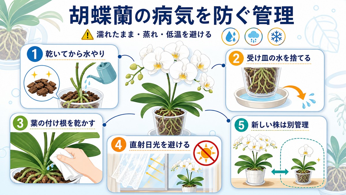 水やりや風通しなど胡蝶蘭の病気を予防する管理方法