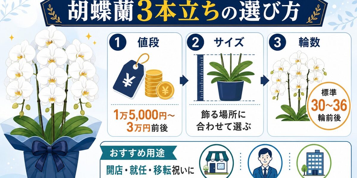 白大輪の胡蝶蘭3本立ちを飾った明るい受付