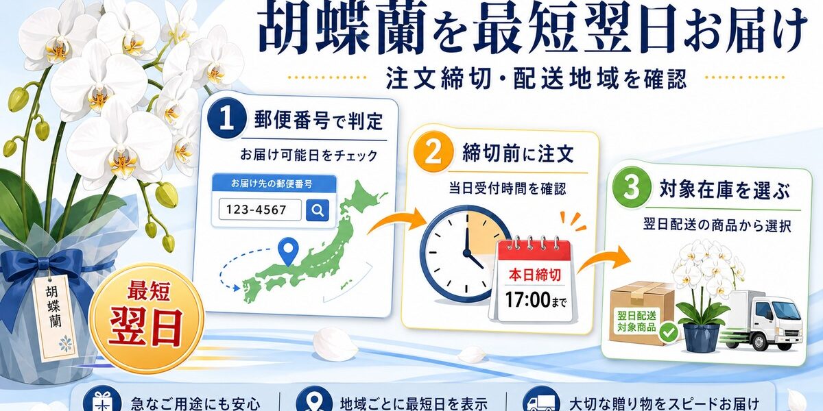翌日配送に対応する胡蝶蘭通販の選び方