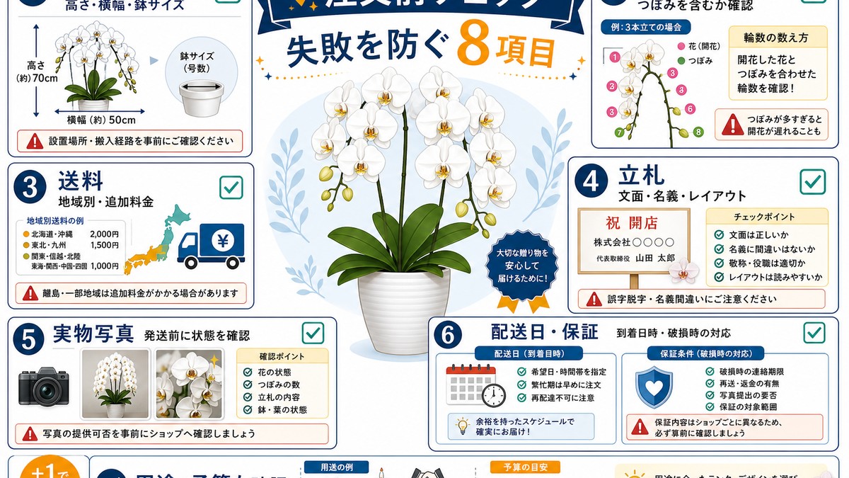 新築祝いの胡蝶蘭を通販で注文する前の確認事項