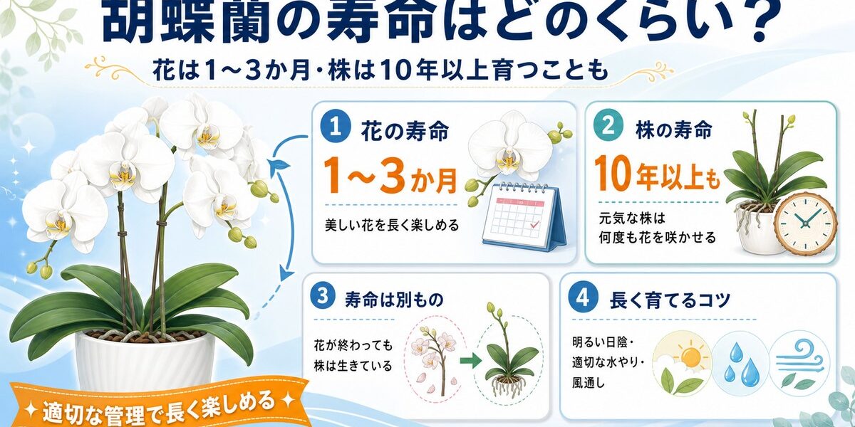 明るい室内で長く咲く白い胡蝶蘭の鉢植え
